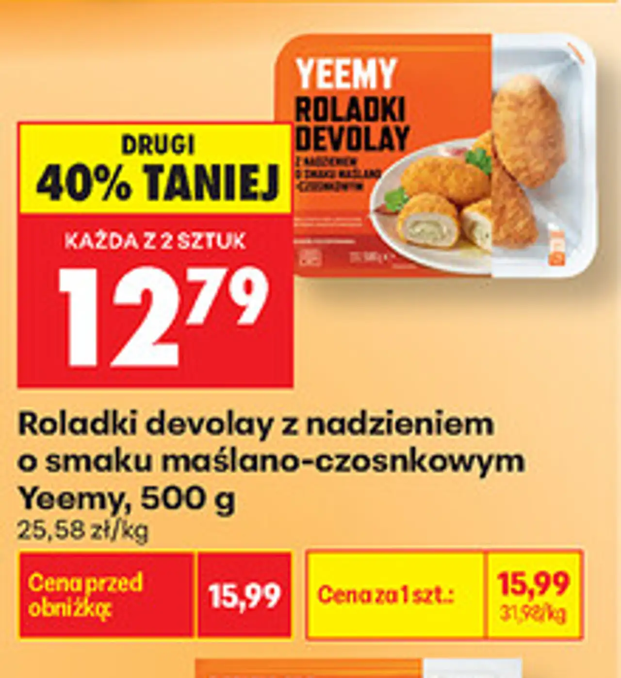Roladki devolay z nadzieniem o smaku maślano-czosnkowym Yeemy