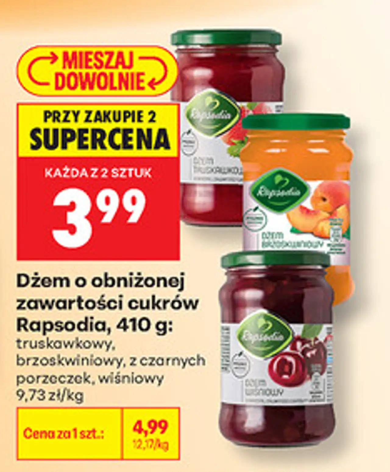 Dżem o obniżonej zawartości cukrów Rapsodia