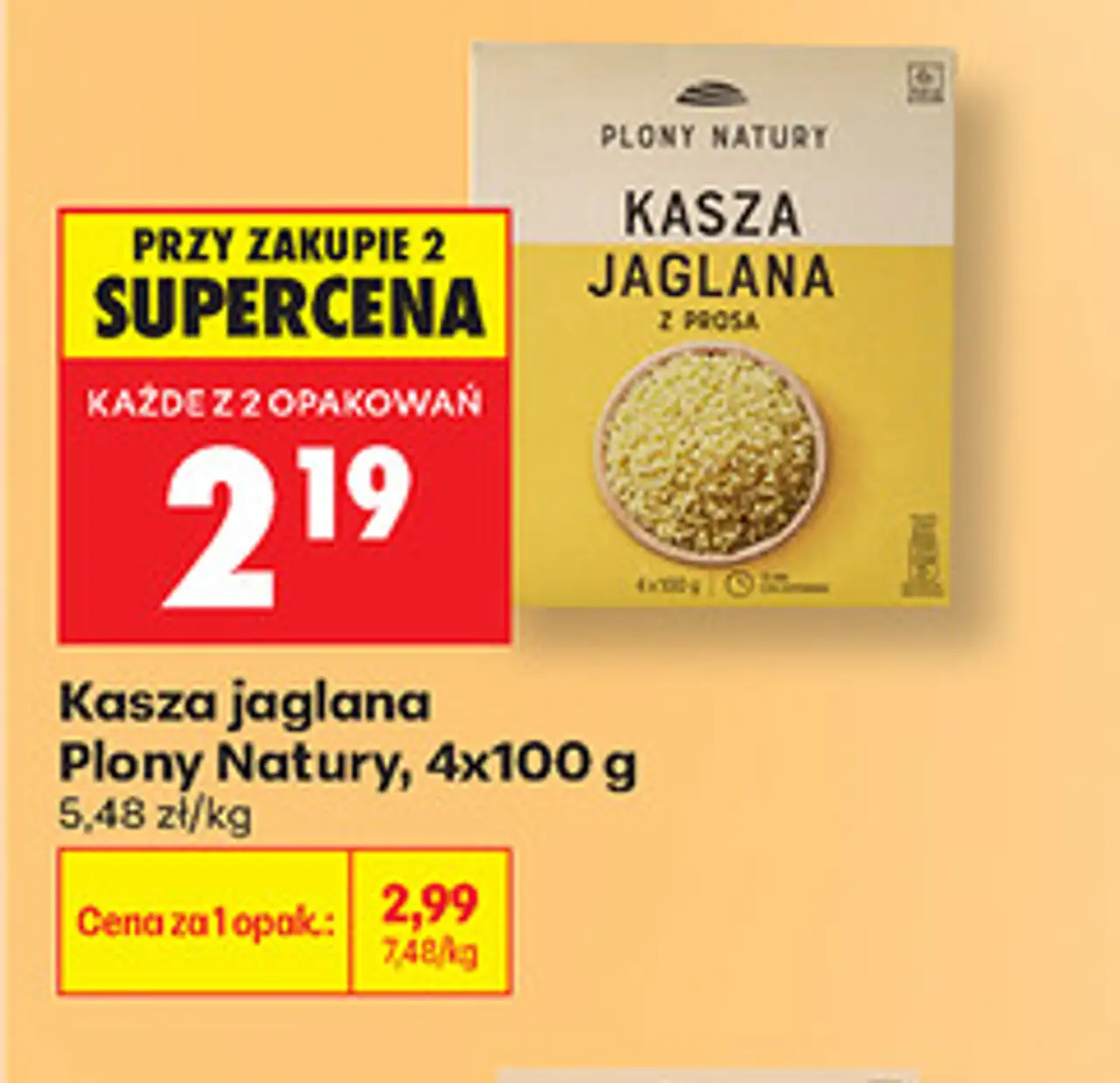 Kasza jaglana Plony Natury, 4x100 g