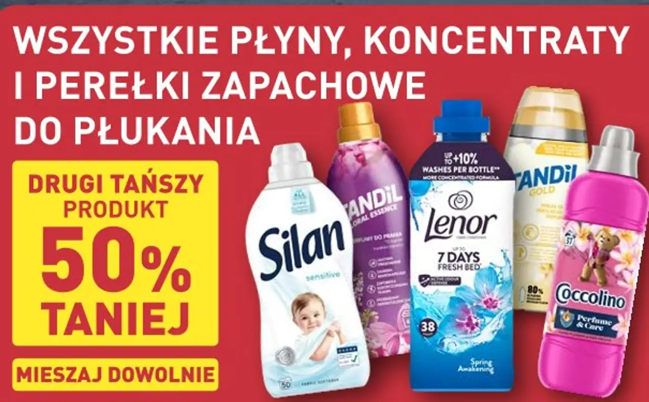 Wszystkie płyny, koncentraty i perełki zapachowe do płukania (Silan, Lenor, Coccolino)