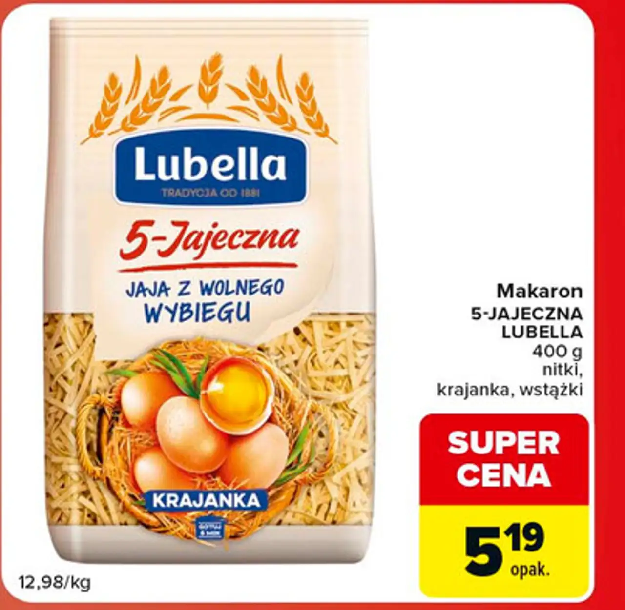 Makaron 5-jaj Lubella Jajeczna