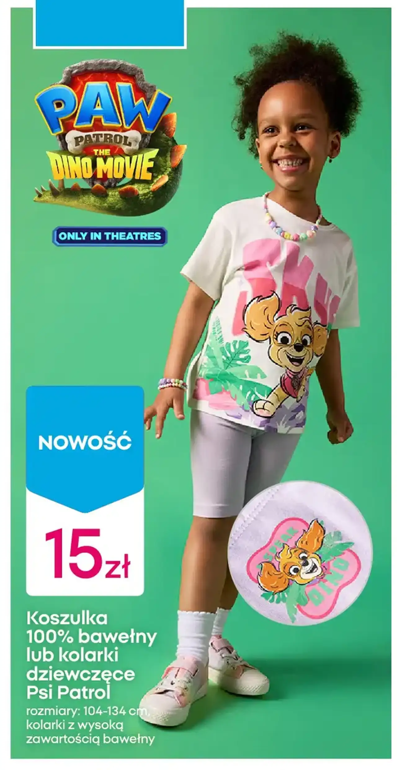 Koszulka 100% bawełny lub kolarki dziewczęce Psi Patrol