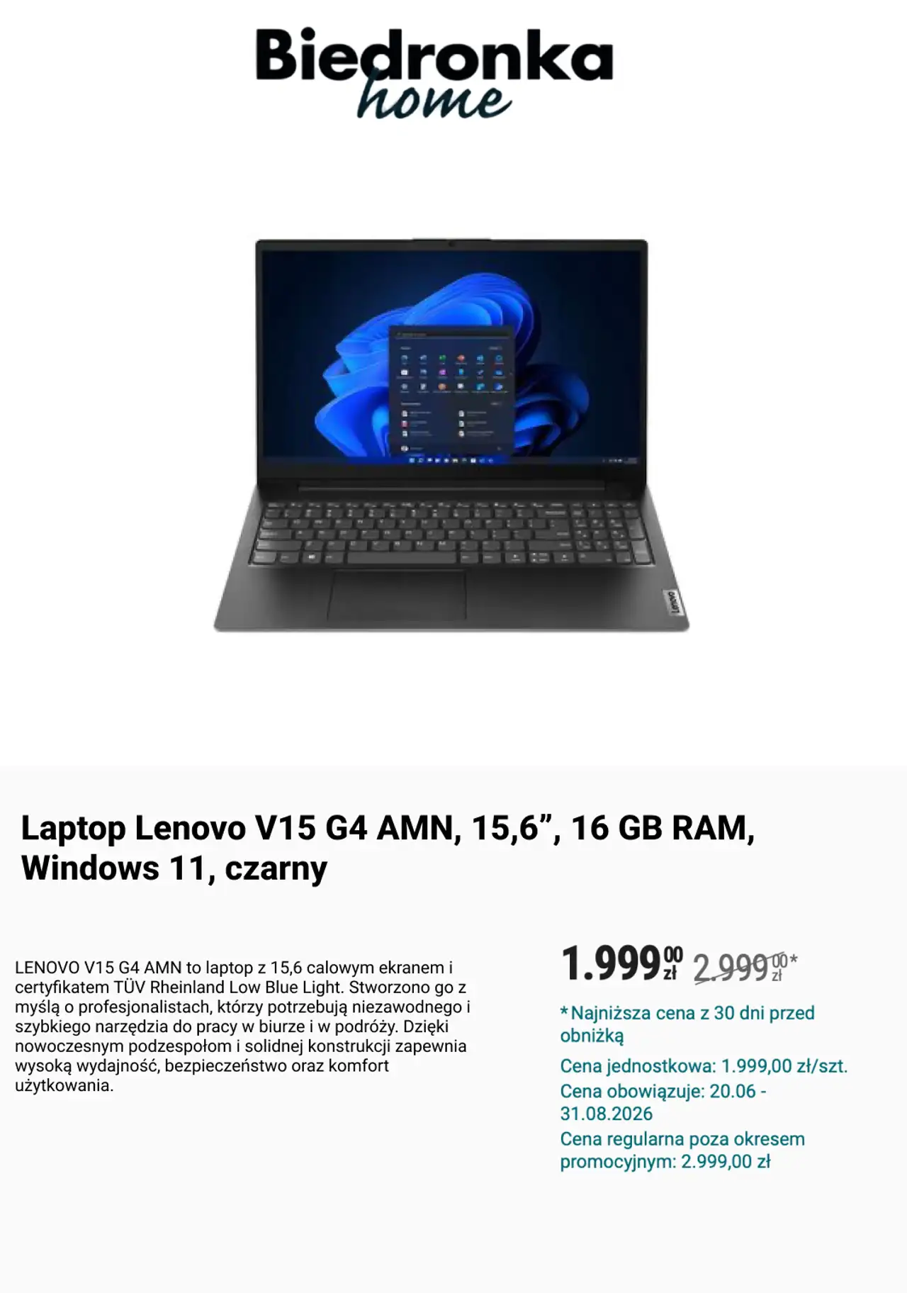 Laptop Lenovo V15 G4 AMN