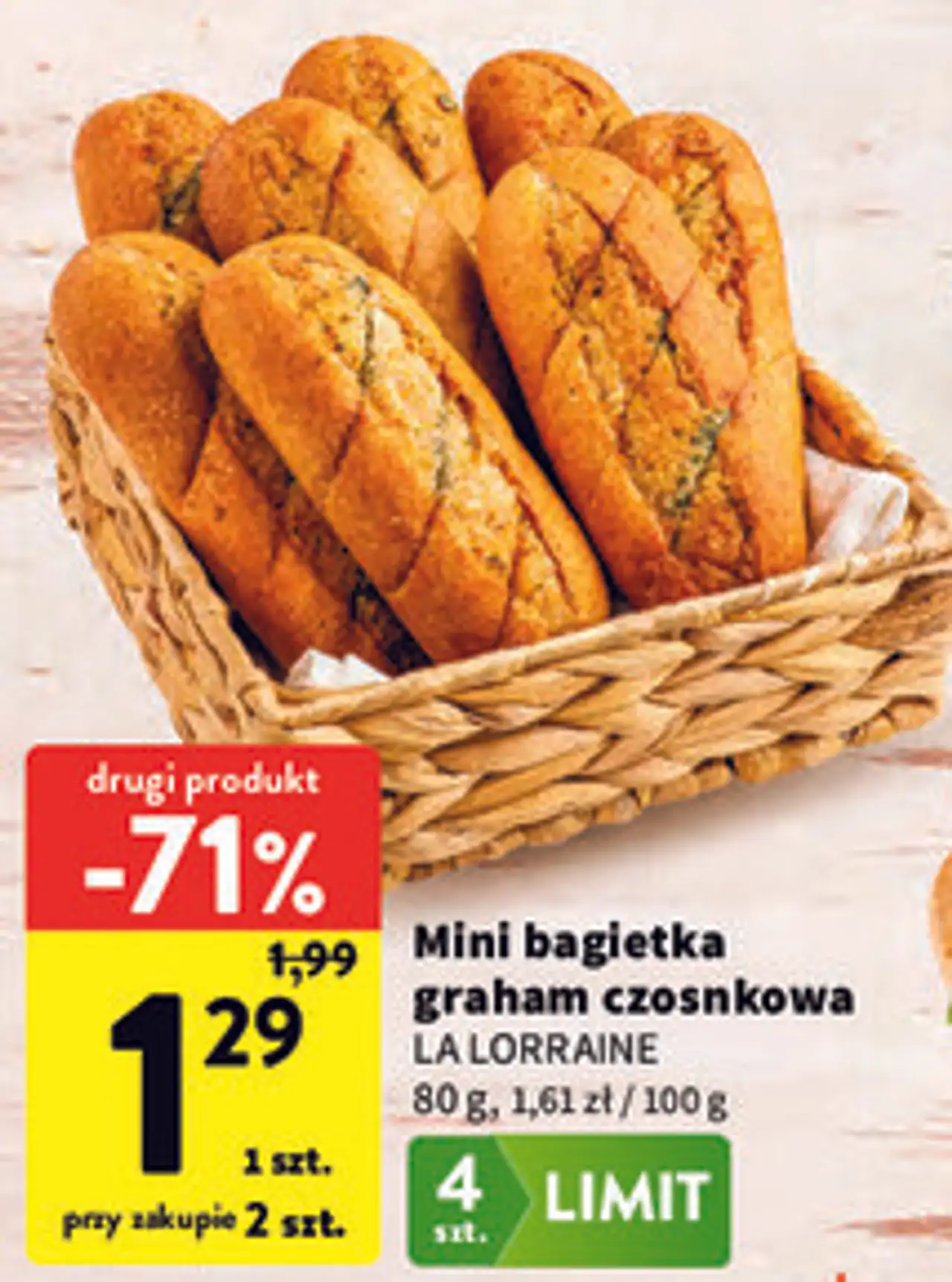Mini bagietka graham czosnkowa LA LORRAINE