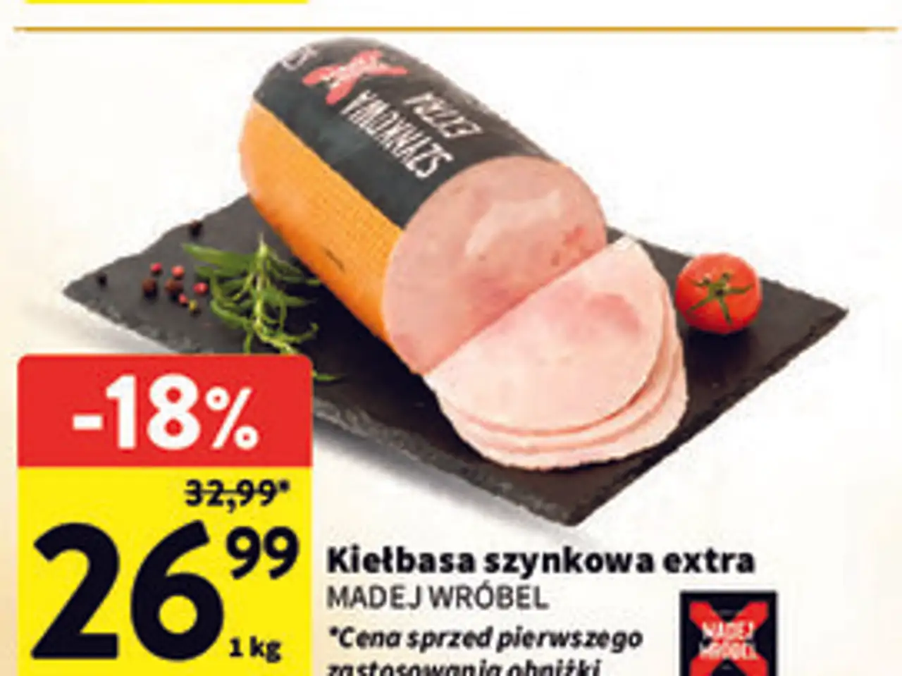 Kiełbasa szynkowa extra Madej Wróbel
