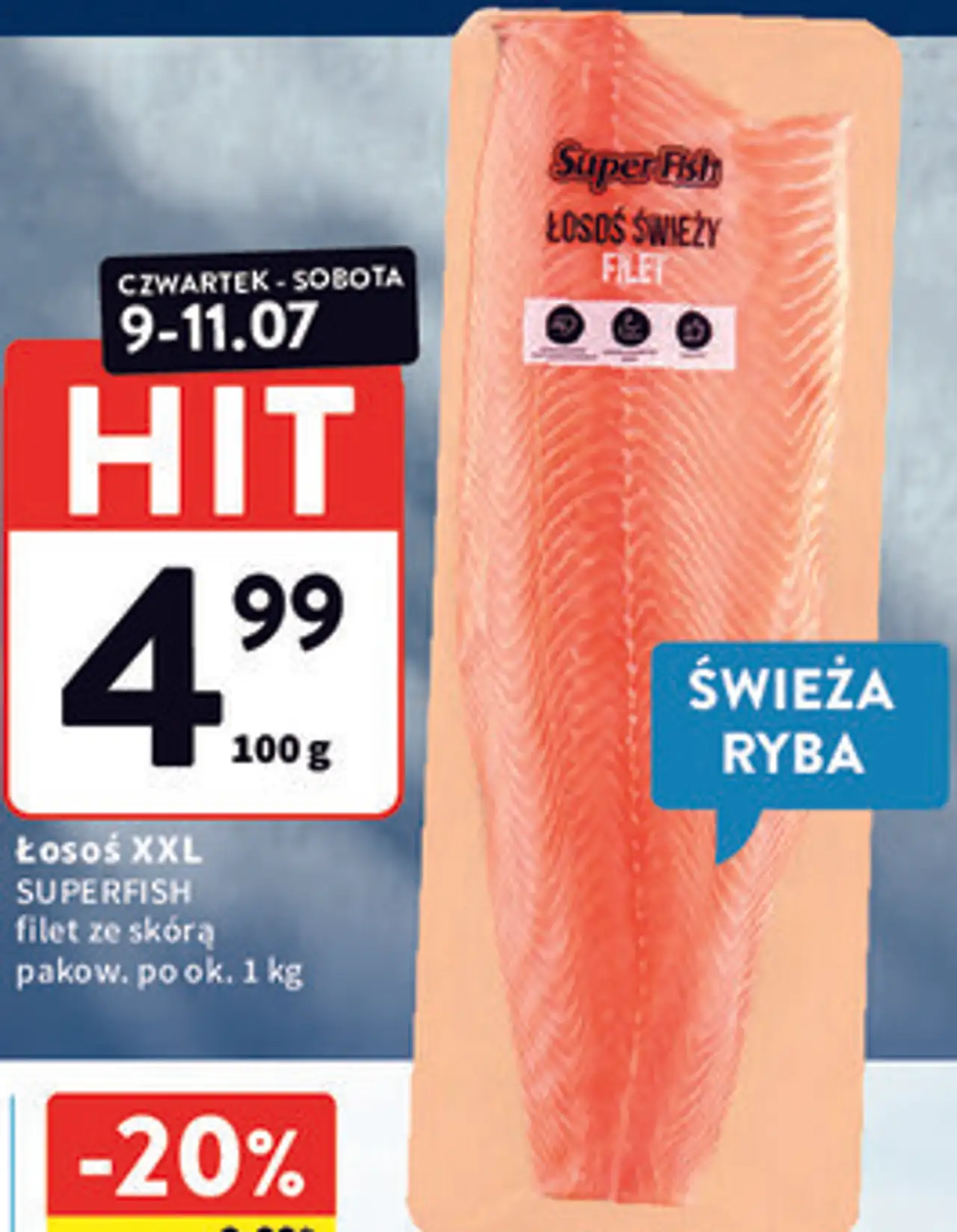 Superfish Łosoś świeży filet ze skórą
