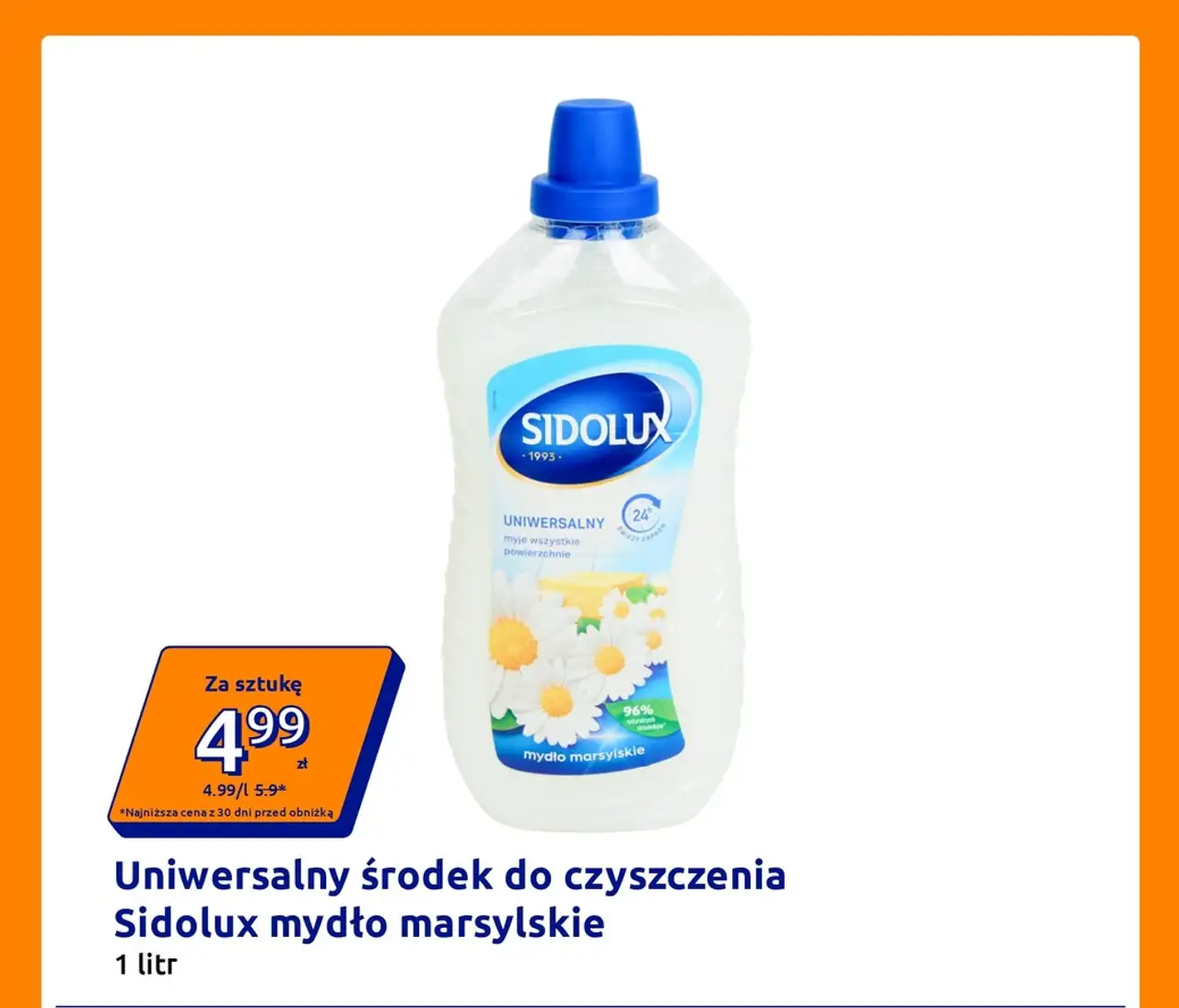 Uniwersalny środek do czyszczenia Sidolux mydło marsylskie