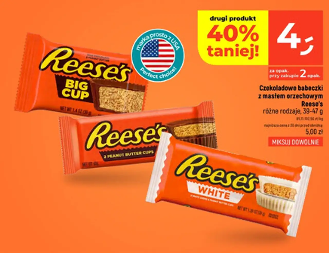 Czekoladowe babeczki z masłem orzechowym Reese's