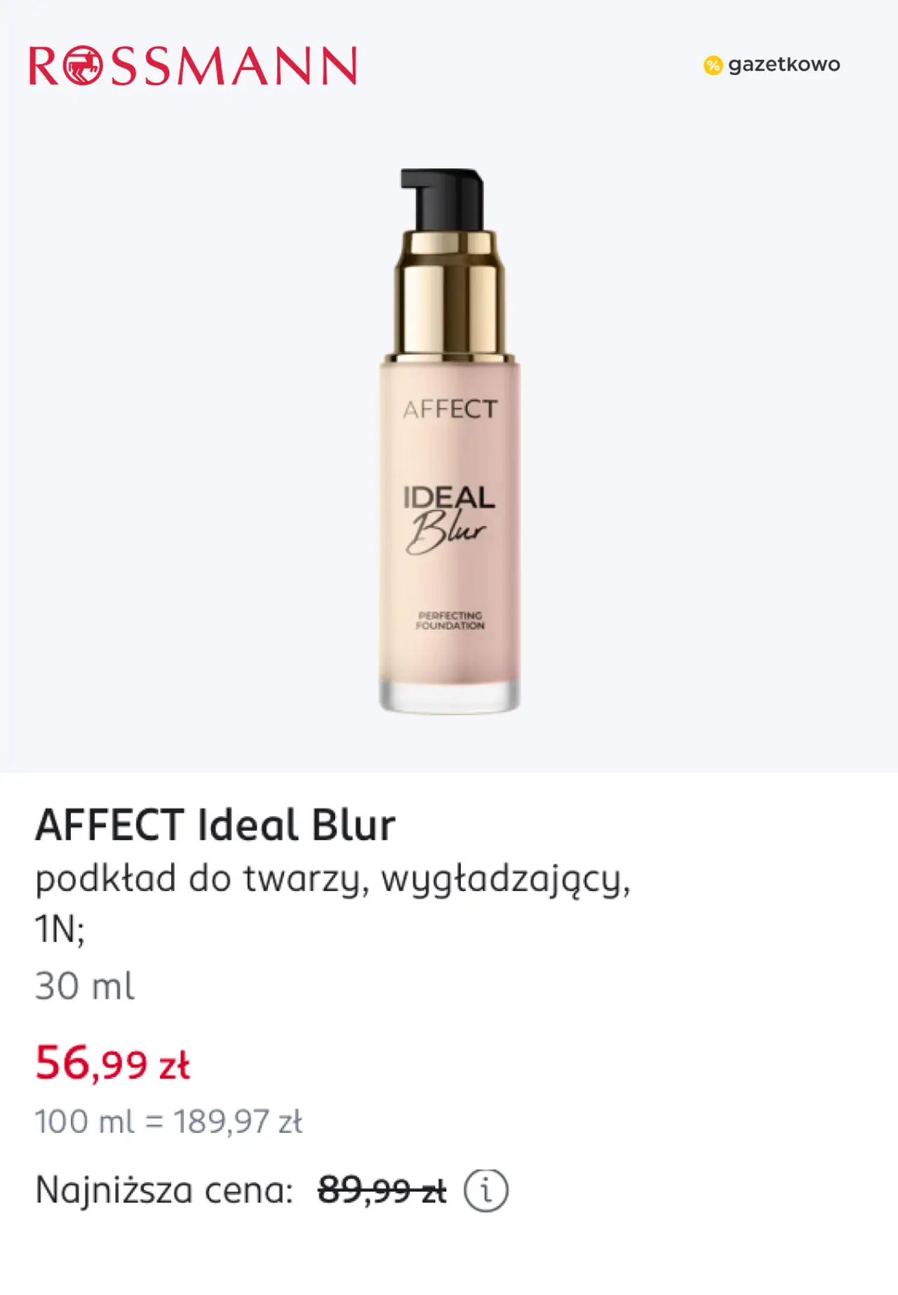 AFFECT Ideal Blur podkład do twarzy, wygładzający, 1N