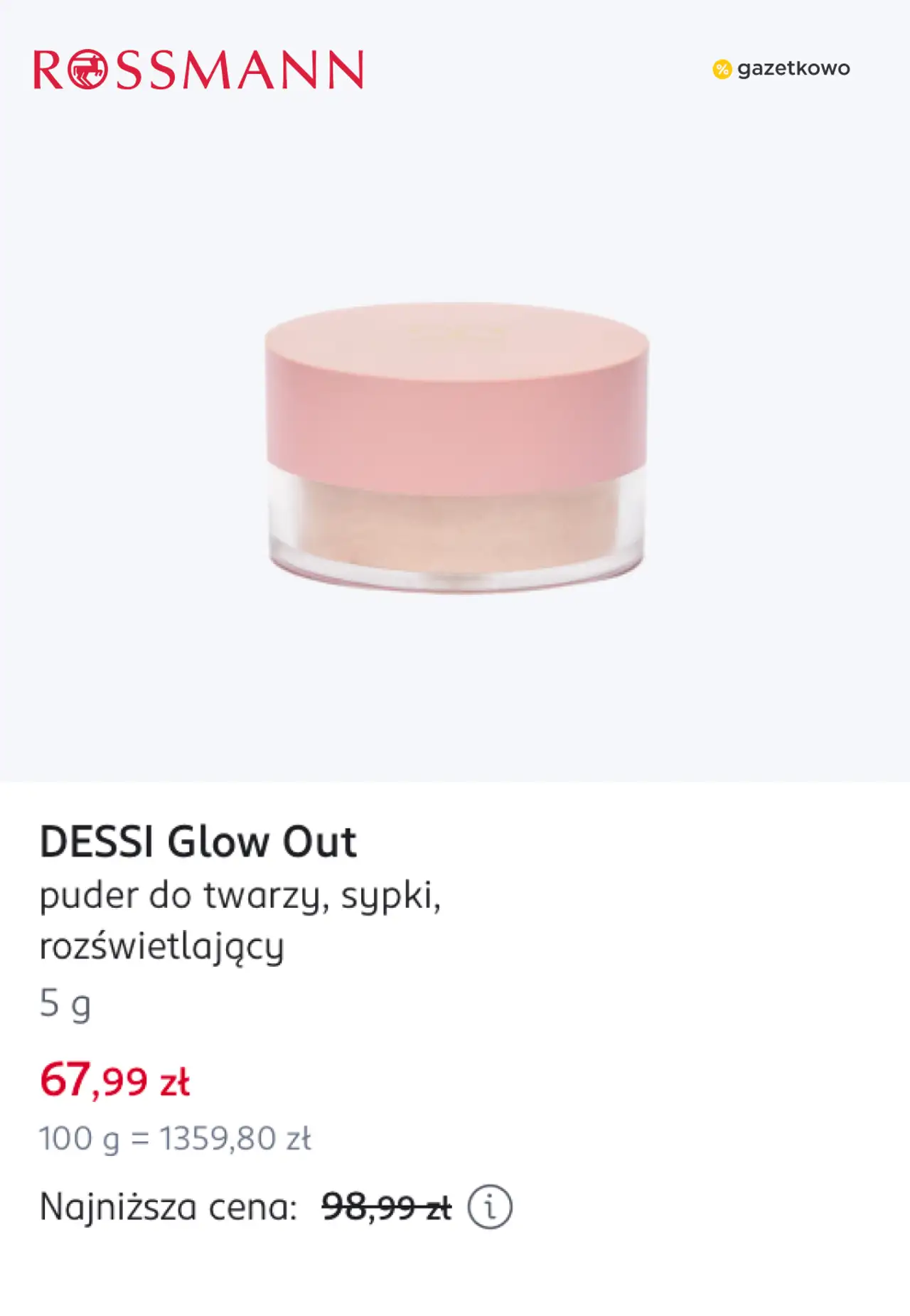DESSI Glow Out puder do twarzy, sypki, rozświetlający