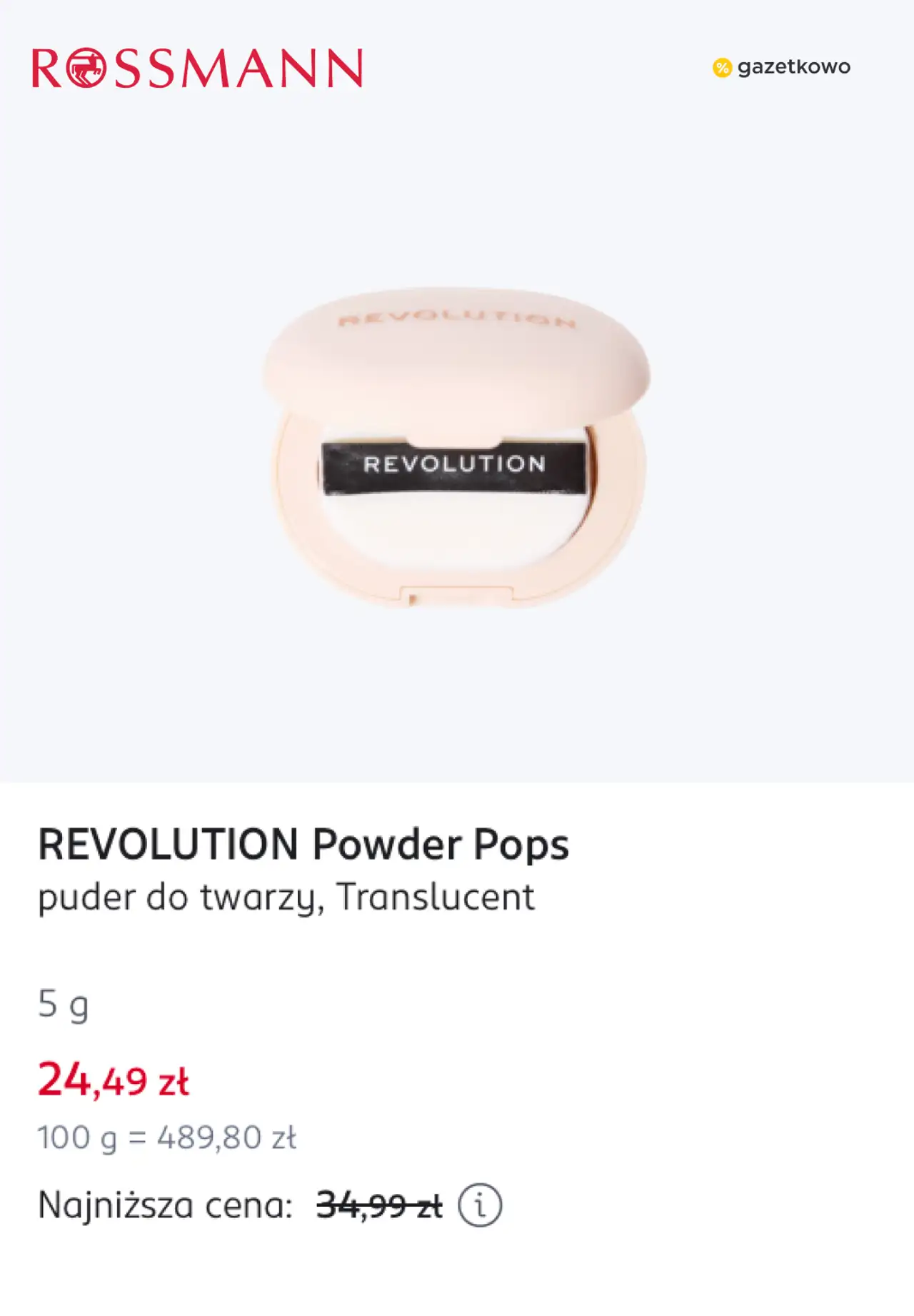 REVOLUTION Powder Pops puder do twarzy, Translucent