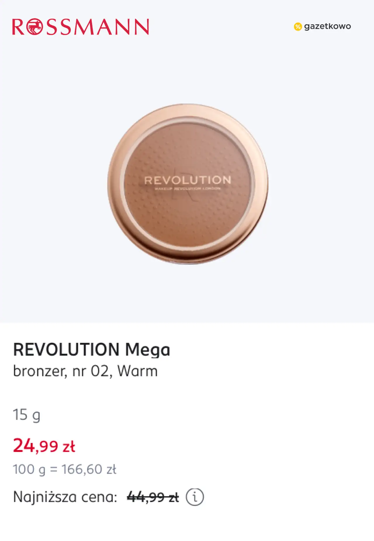 REVOLUTION Mega bronzer, nr 02, Warm