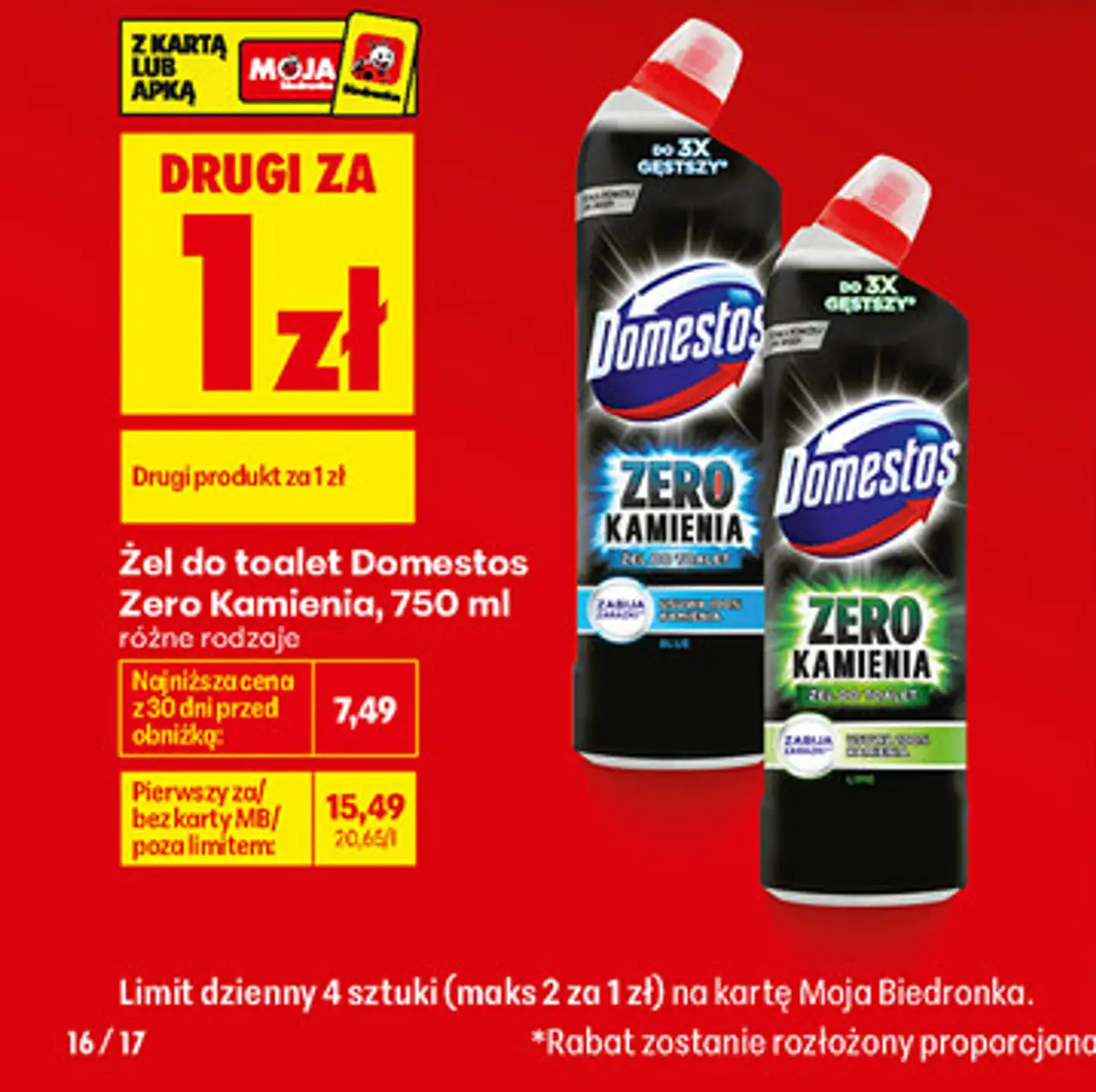 Żel do toalet Domestos Zero Kamienia