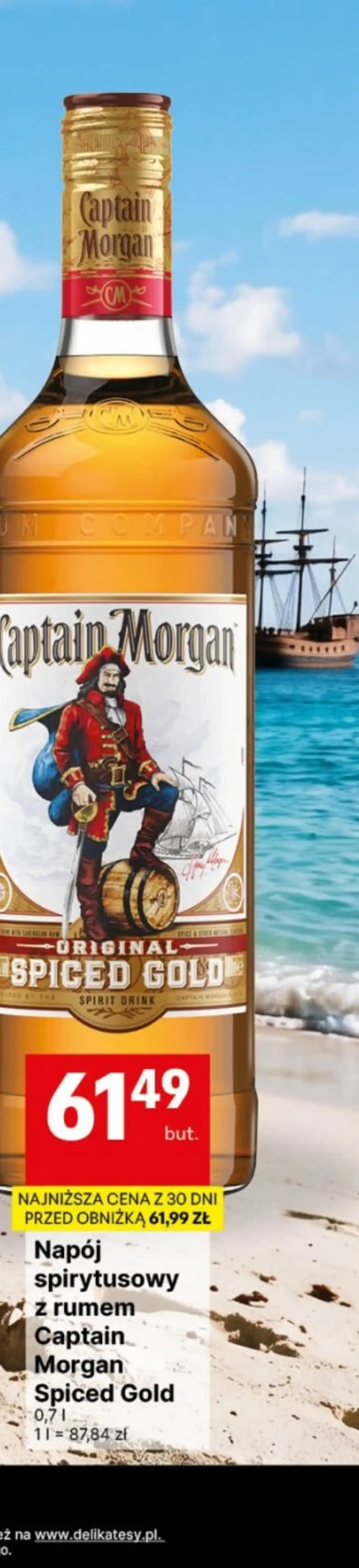 Napój spirytusowy z rumem Captain Morgan Spiced Gold