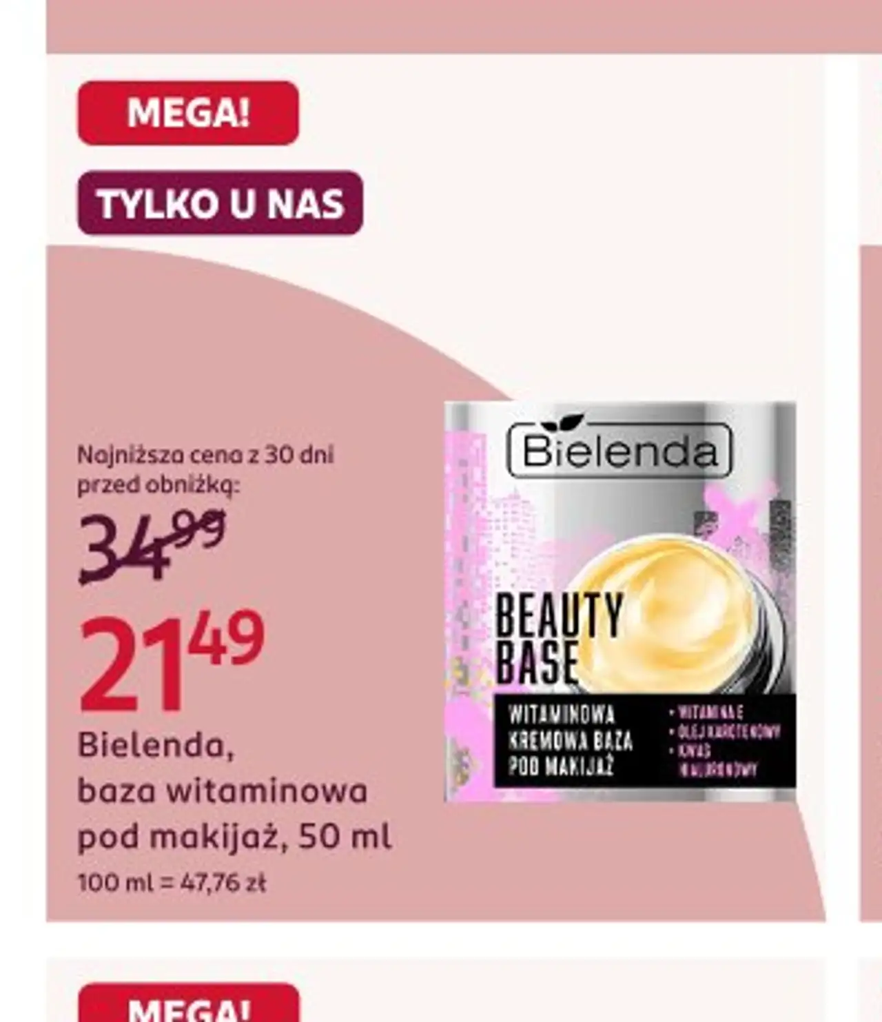 Bielenda, baza witaminowa pod makijaż, 50 ml