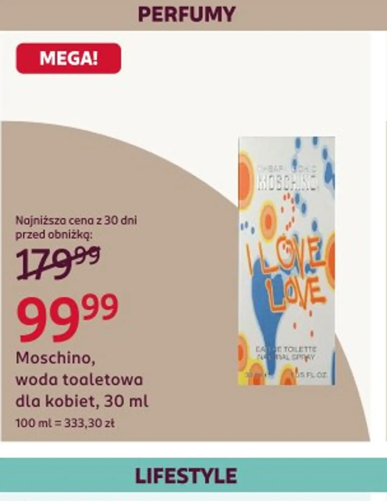 Moschino, woda toaletowa dla kobiet, 30 ml