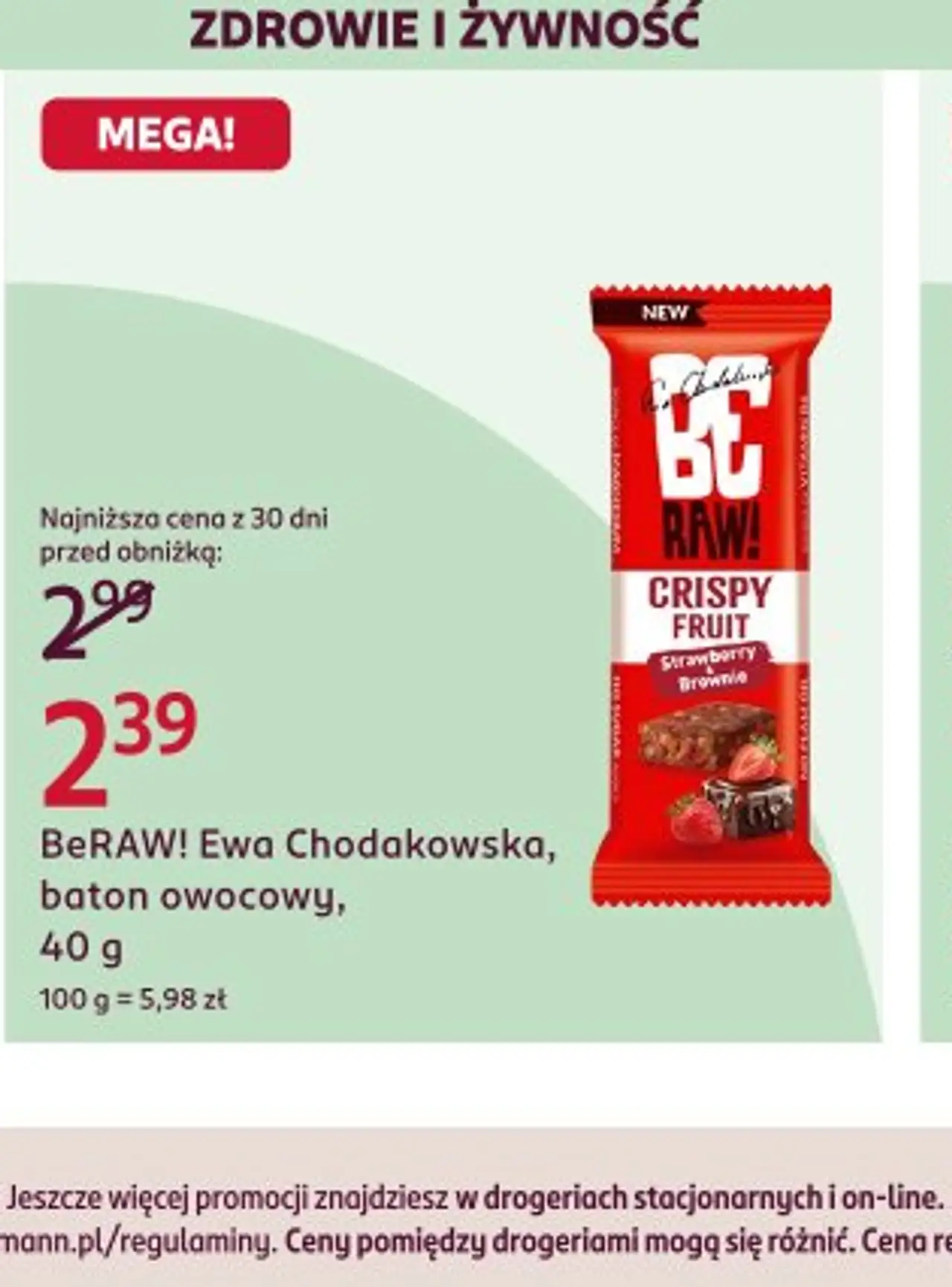 BeRAW! Ewa Chodakowska, baton owocowy, 40 g