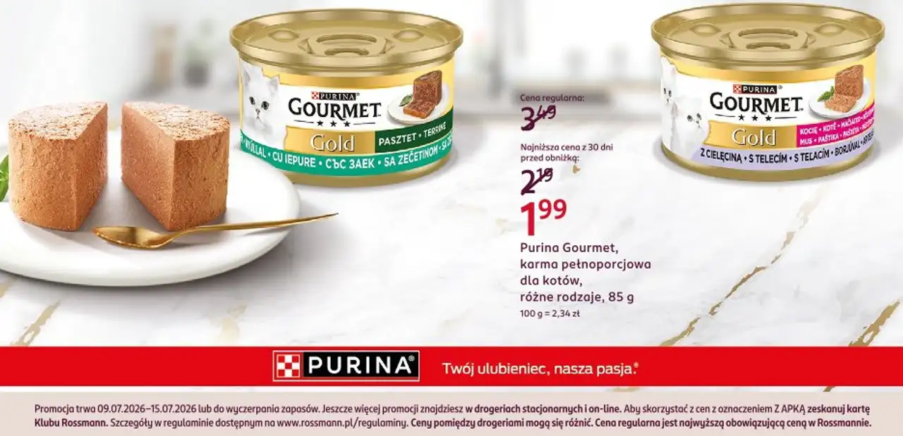 Purina Gourmet, karma pełnoporcjowa dla kotów, różne rodzaje