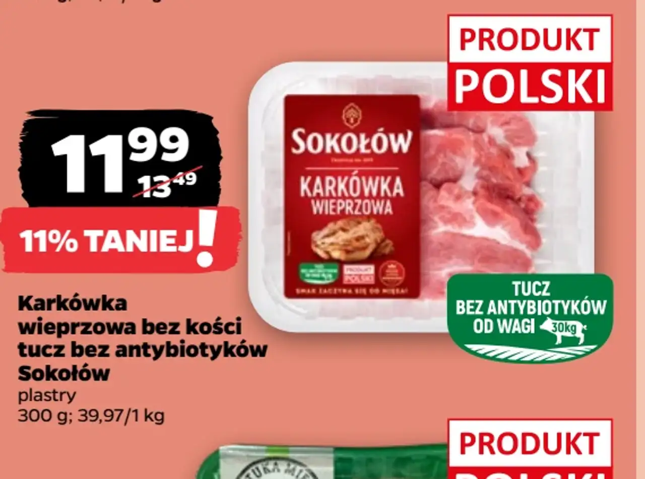 Karkówka wieprzowa bez kości tucz bez antybiotyków Sokołów