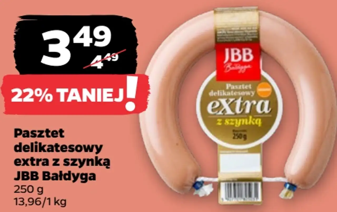 Pasztet delikatesowy extra z szynką JBB Bałdyga