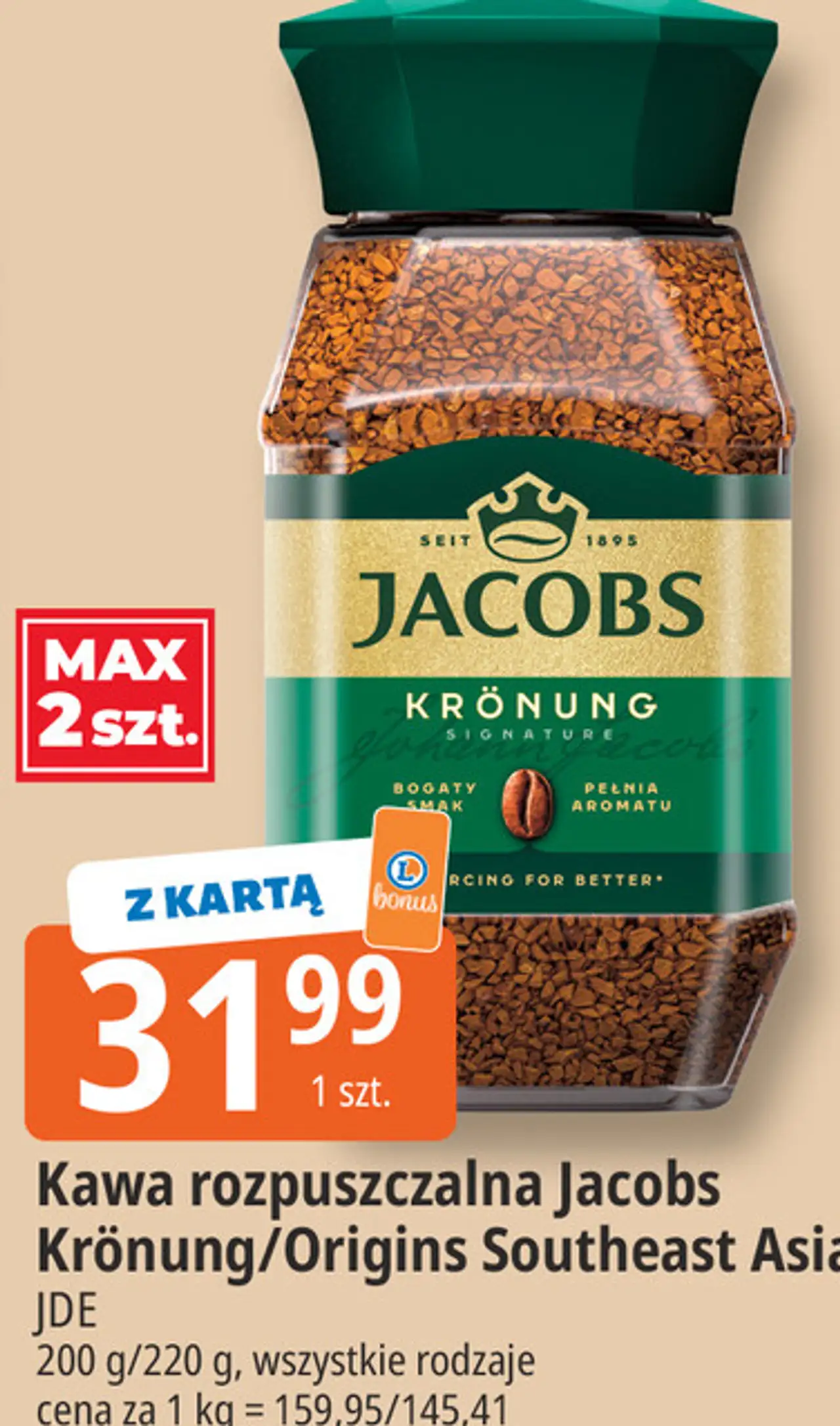 Kawa rozpuszczalna Jacobs Krönung/Origins Southeast Asia JDE