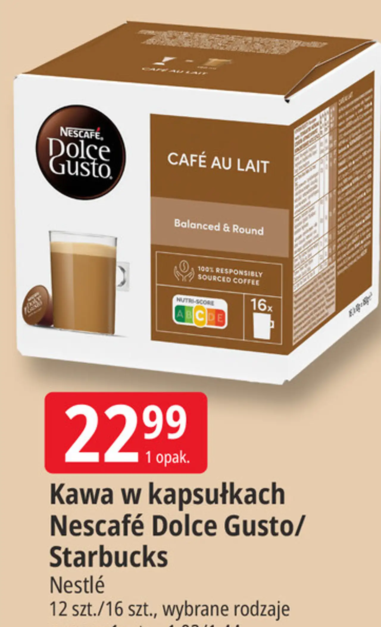 Kawa w kapsułkach Nescafé Dolce Gusto/ Starbucks Nestlé