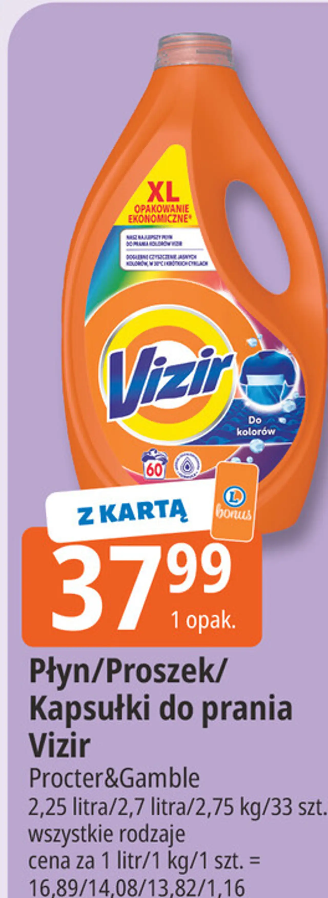 Płyn/Proszek/Kapsułki do prania Vizir
