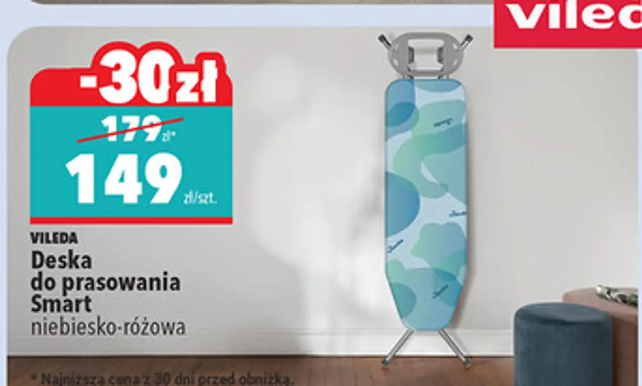 Vileda Deska do prasowania Smart niebiesko-różowa
