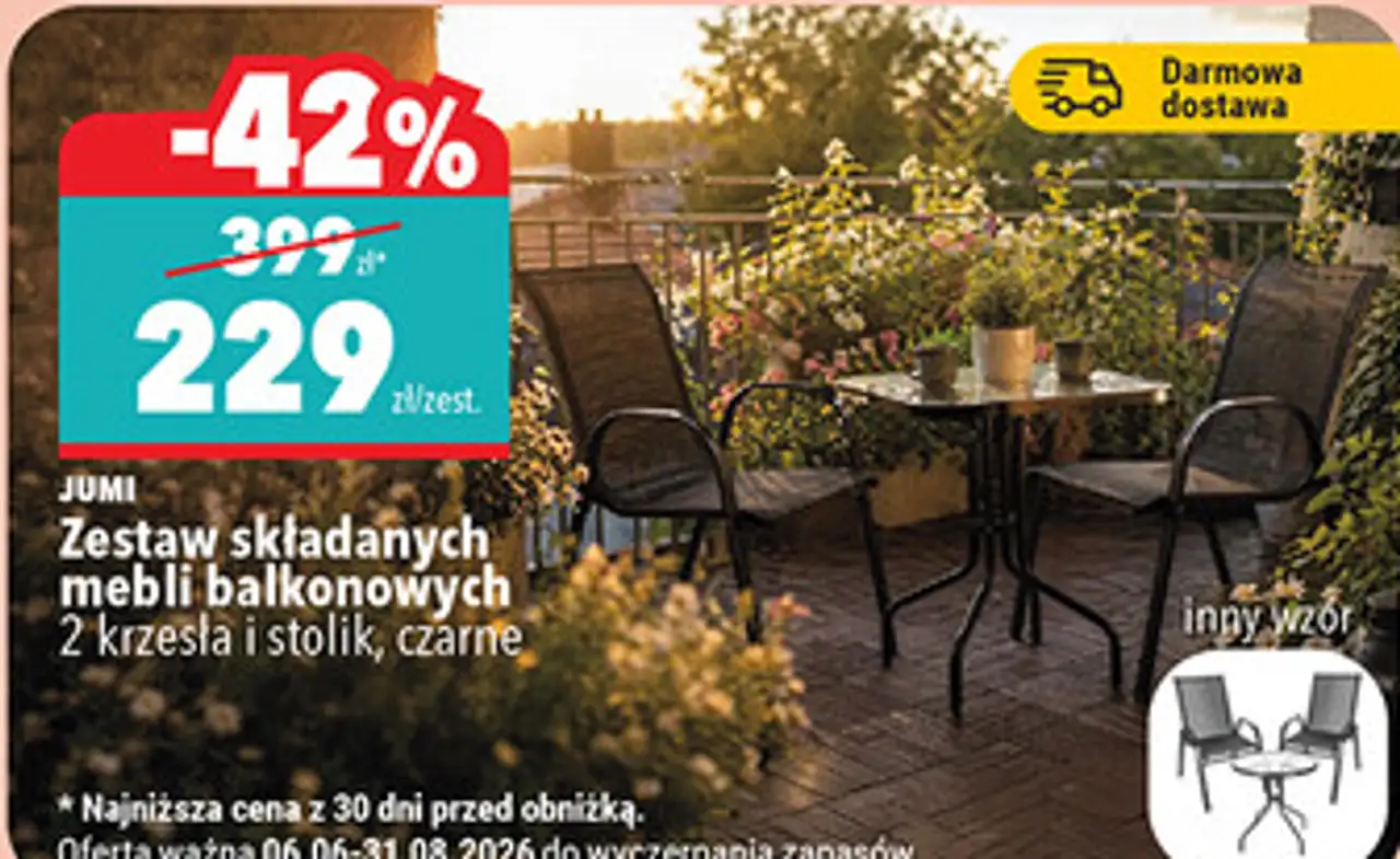 Jumi Zestaw składanych mebli balkonowych