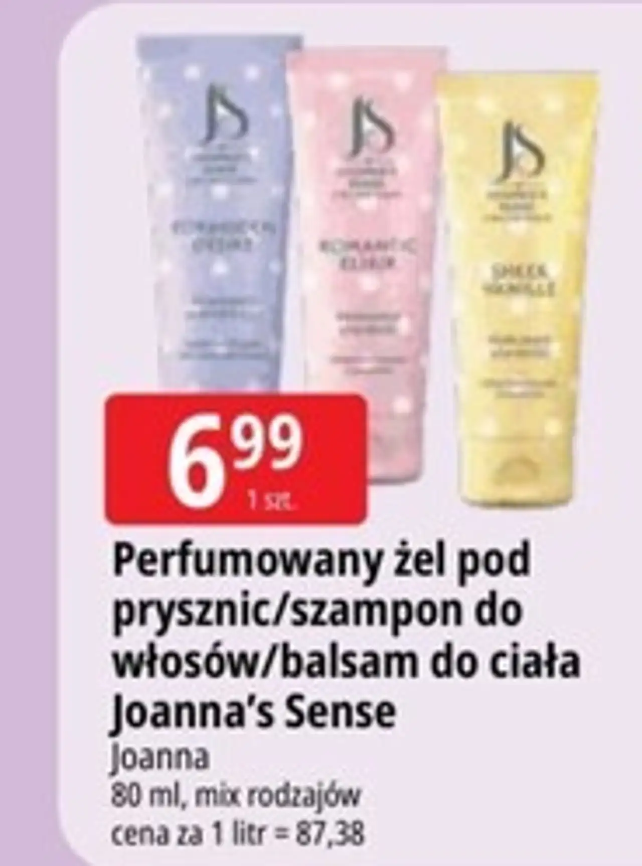 Perfumowany żel pod prysznic/szampon do włosów/balsam do ciała Joanna's Sense