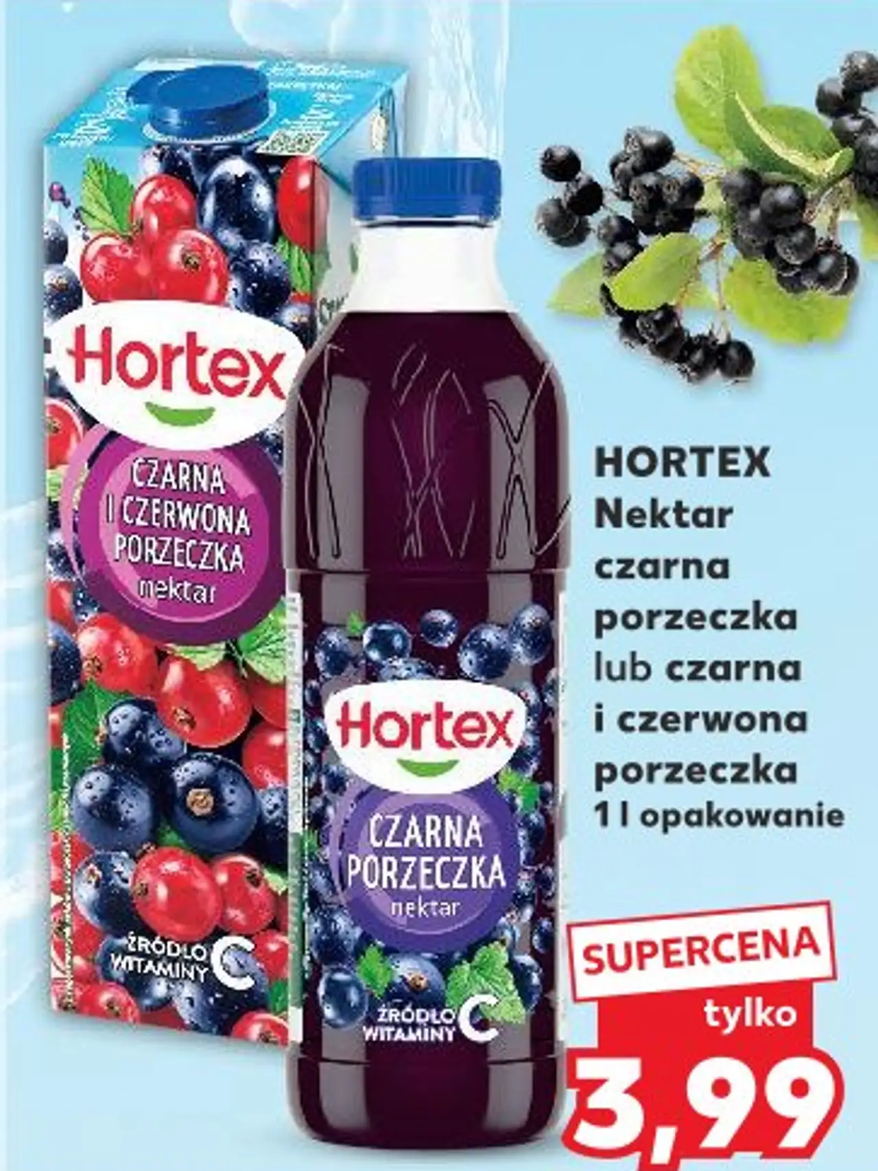 Hortex Nektar czarna porzeczka lub czarna i czerwona porzeczka