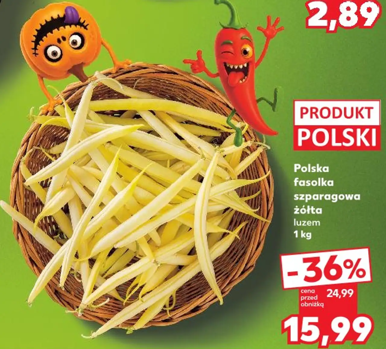 Polska fasolka szparagowa żółta luzem
