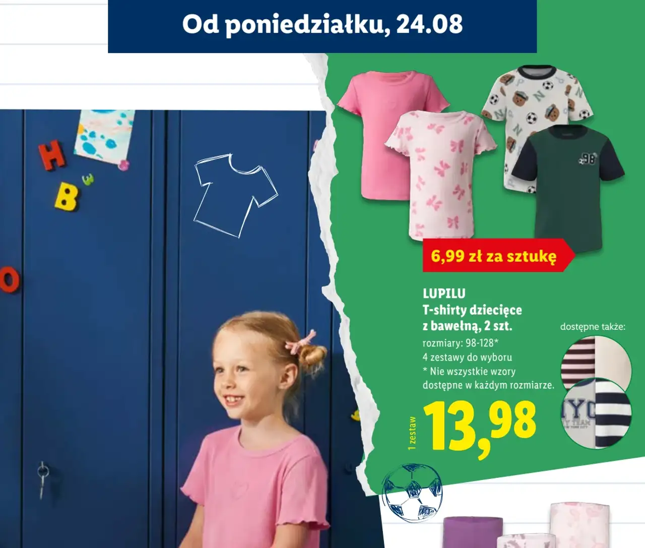 LUPILO T-shirty dziecięce z bawełną, 2 szt.
