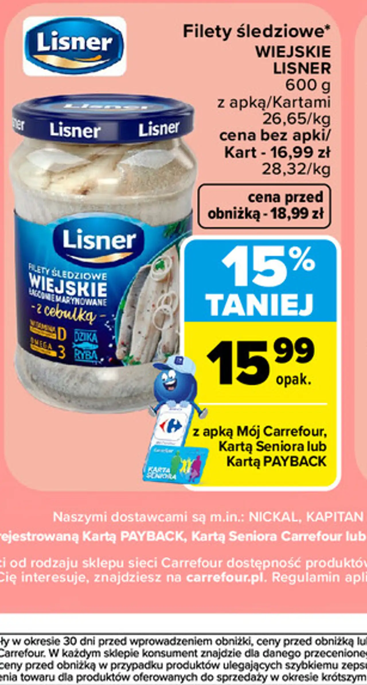 Filety śledziowe Wiejskie Lisner z cebulką