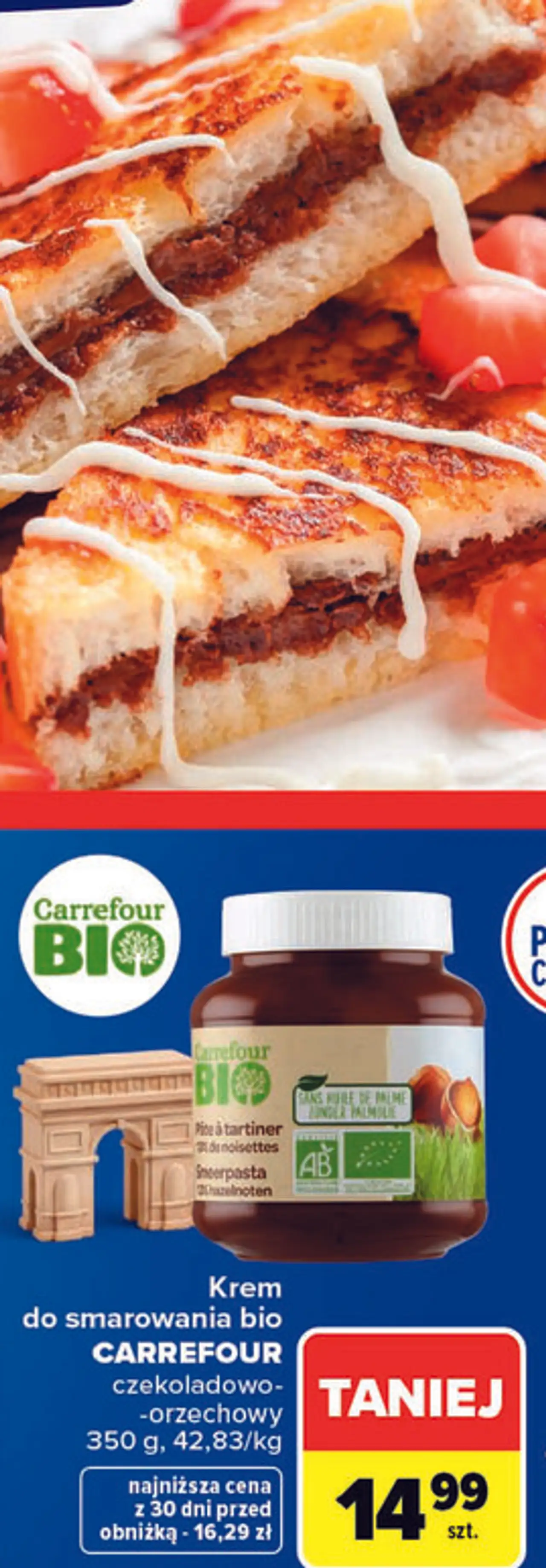 Krem do smarowania bio CARREFOUR czekoladowo-orzechowy