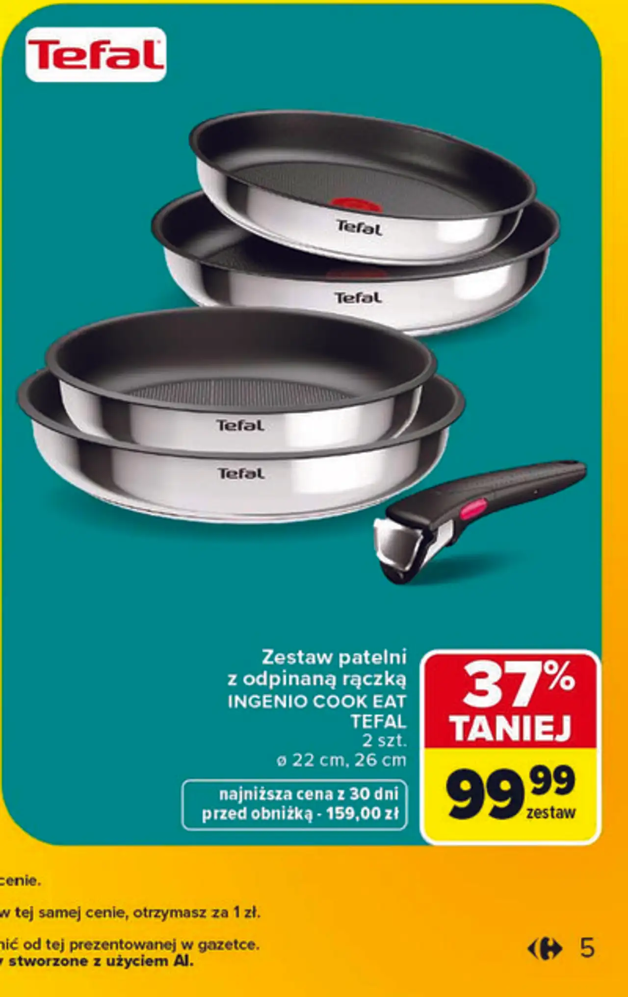 Zestaw patelni z odpinaną rączką Ingenio Cook Eat Tefal