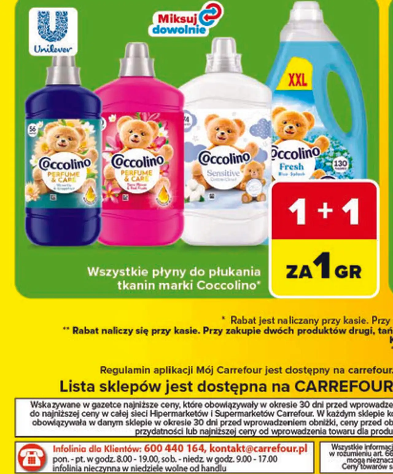 Wszystkie płyny do płukania tkanin marki Coccolino