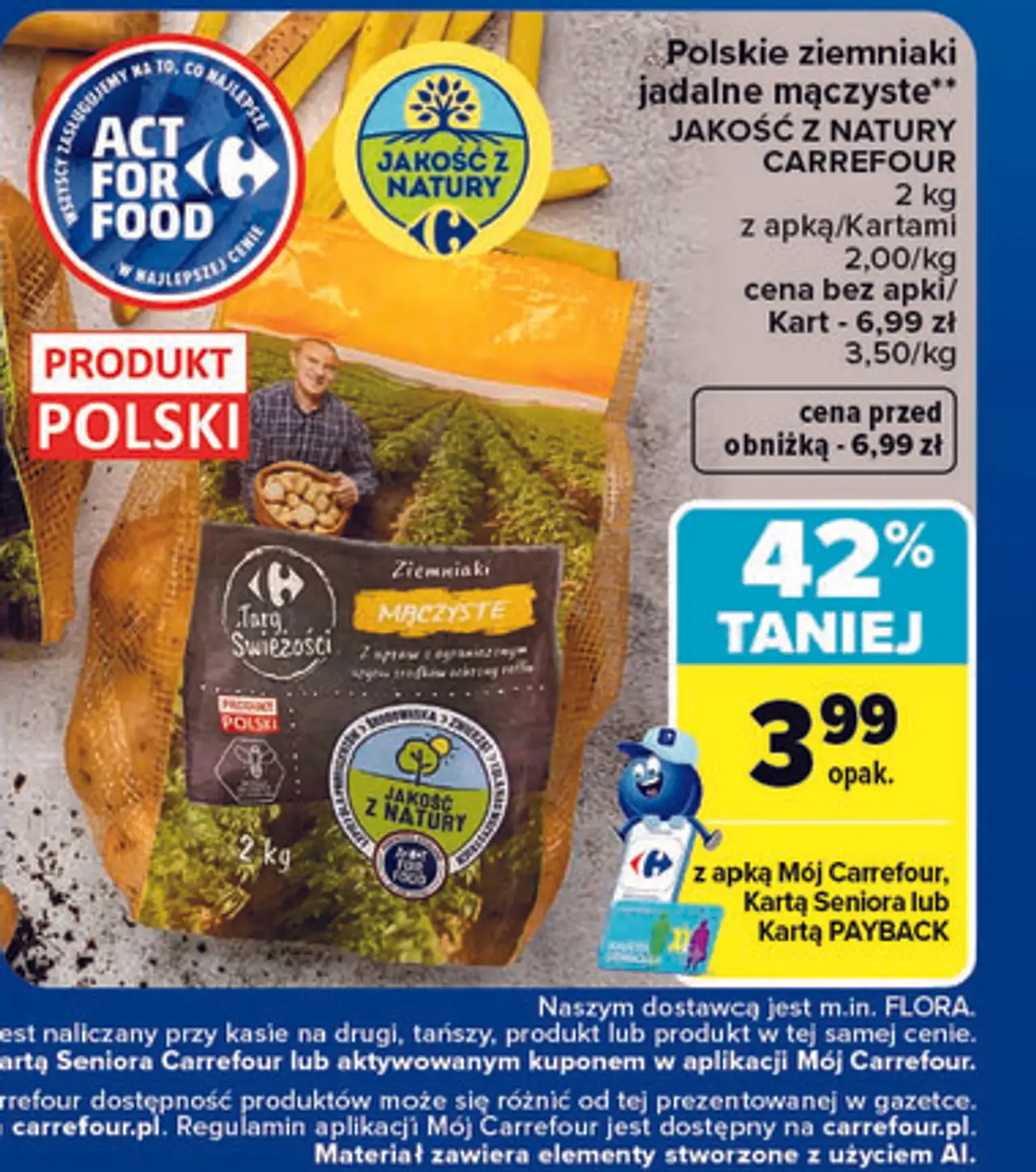 Polskie ziemniaki jadalne mączyste JAKOŚĆ Z NATURY CARREFOUR