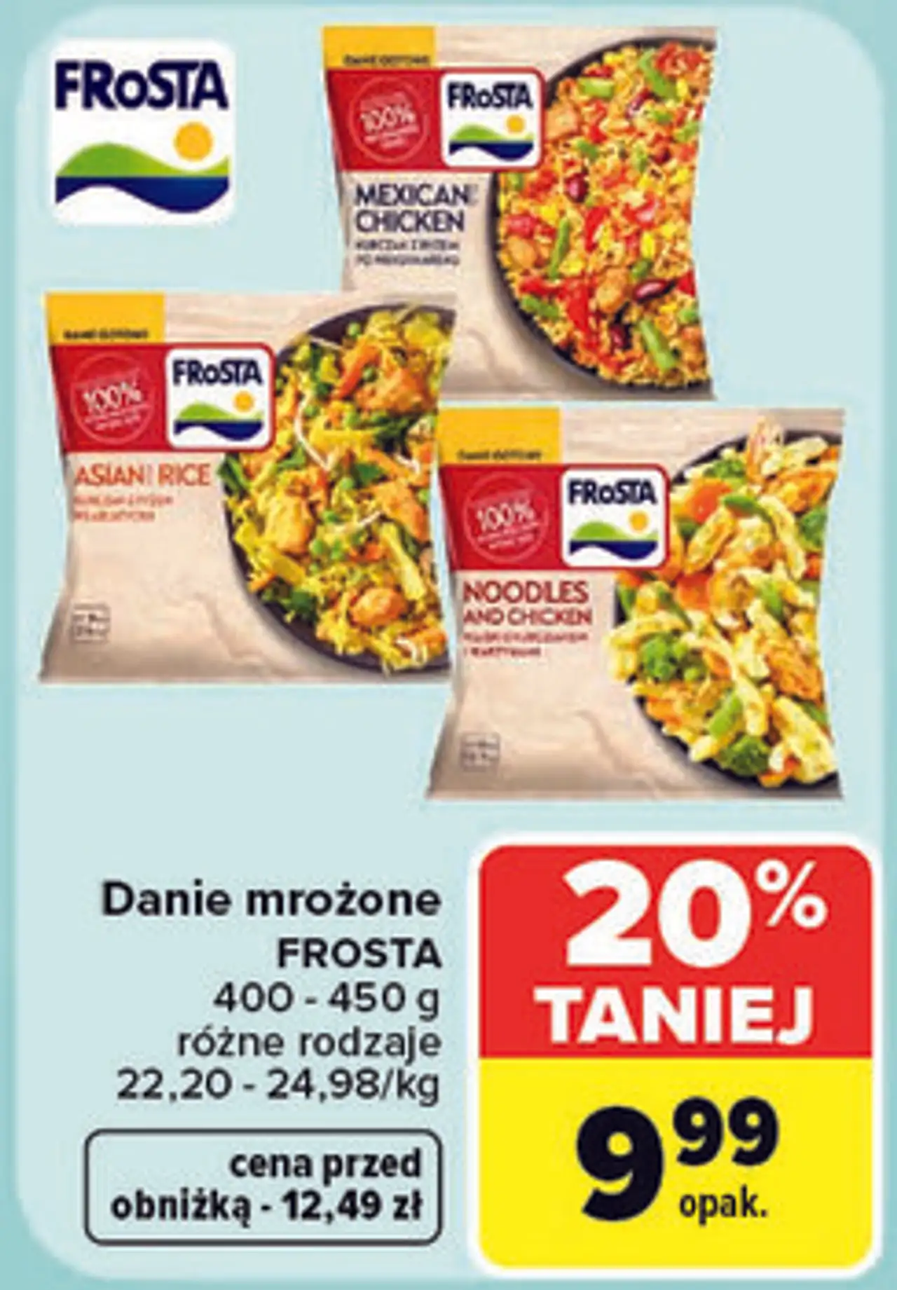 Danie mrożone Frosta, różne rodzaje