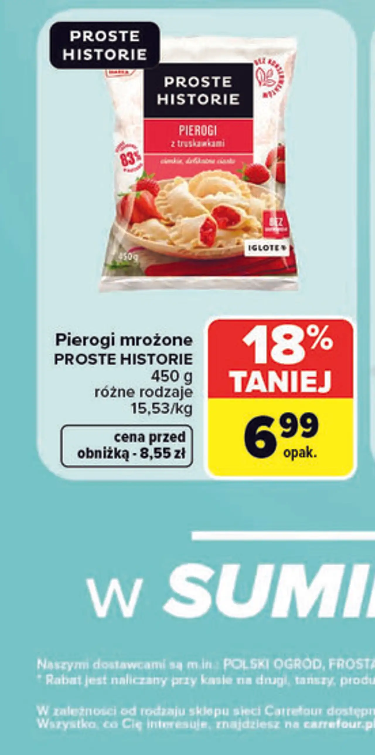 Pierogi mrożone Proste Historie, różne rodzaje