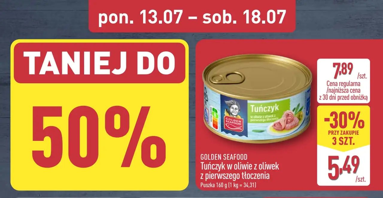 GOLDEN SEAFOOD Tuńczyk w oliwie z oliwek z pierwszego tłoczenia