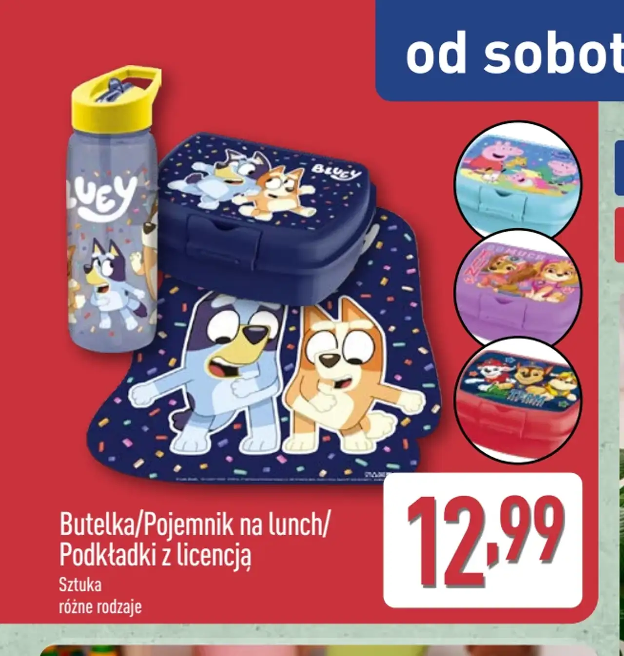 Butelka/Pojemnik na lunch/Podkładki z licencją