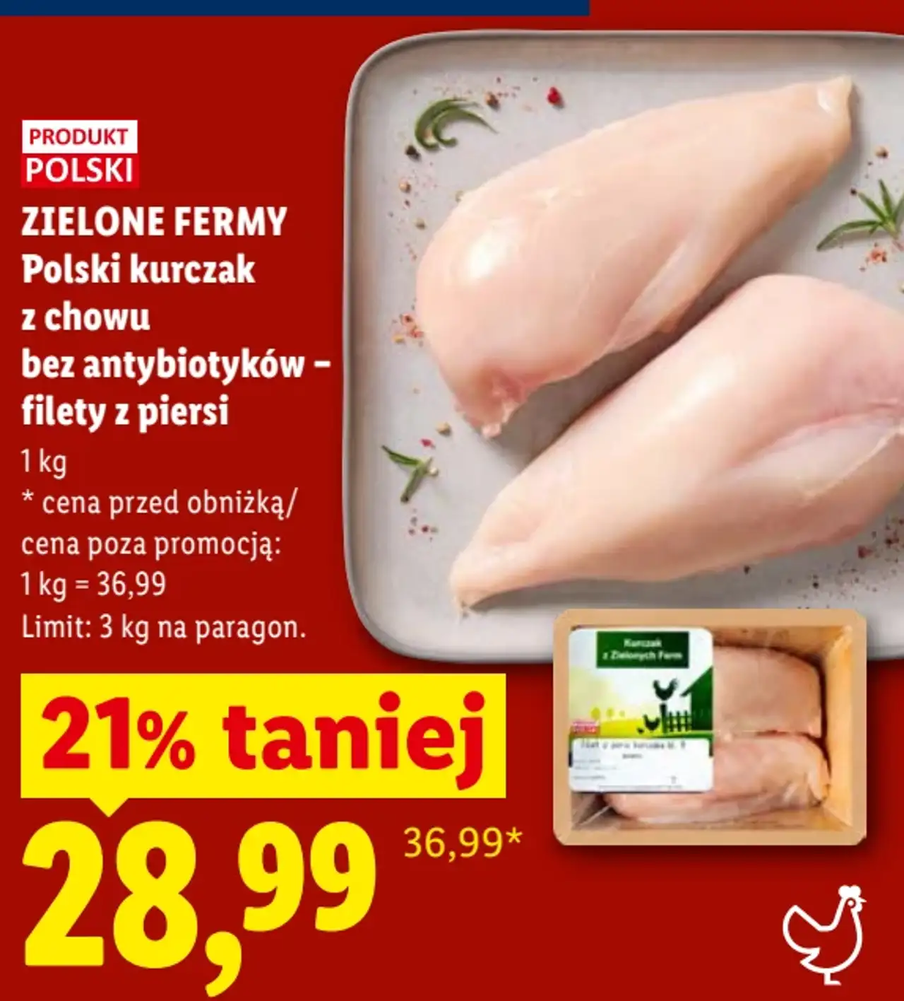 ZIELONE FERMY Polski kurczak z chowu bez antybiotyków - filety z piersi
