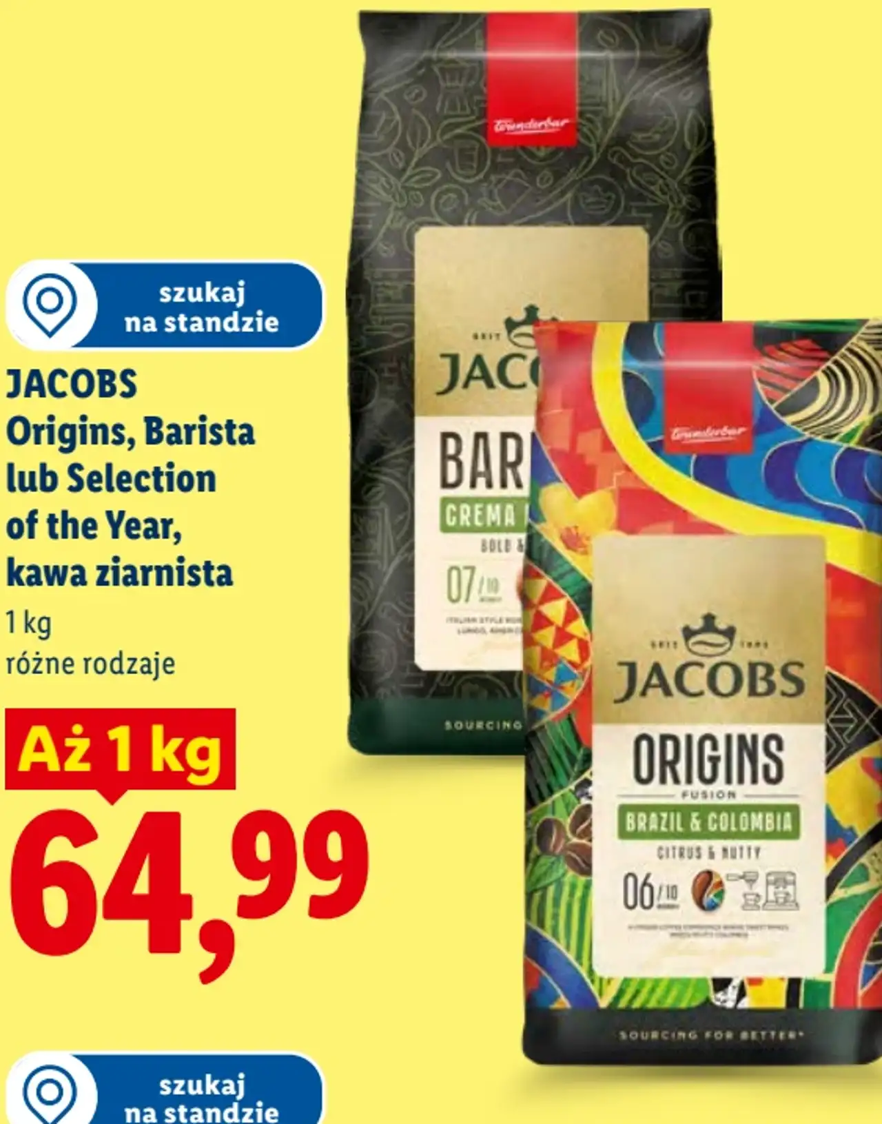 JACOBS Origins, Barista lub Selection of the Year, kawa ziarnista