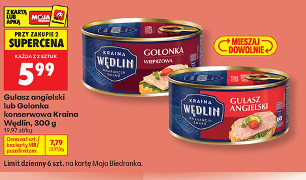 Gulasz angielski lub Golonka konserwowa Kraina Wędlin, 300 g