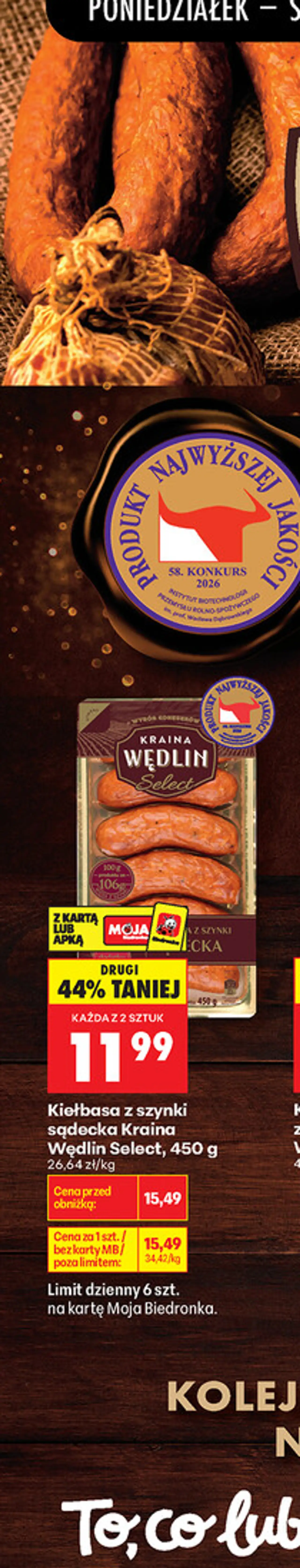 Kiełbasa z szynki sądecka Kraina Wędlin Select, 450 g