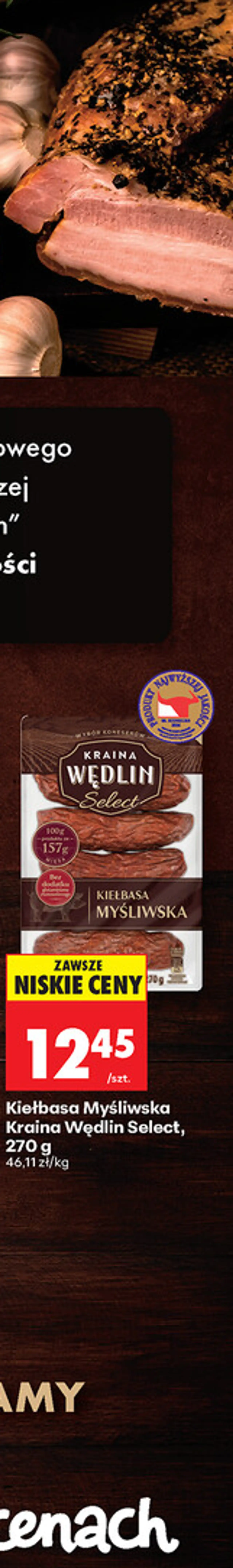 Kiełbasa Myśliwska Kraina Wędlin Select, 270 g