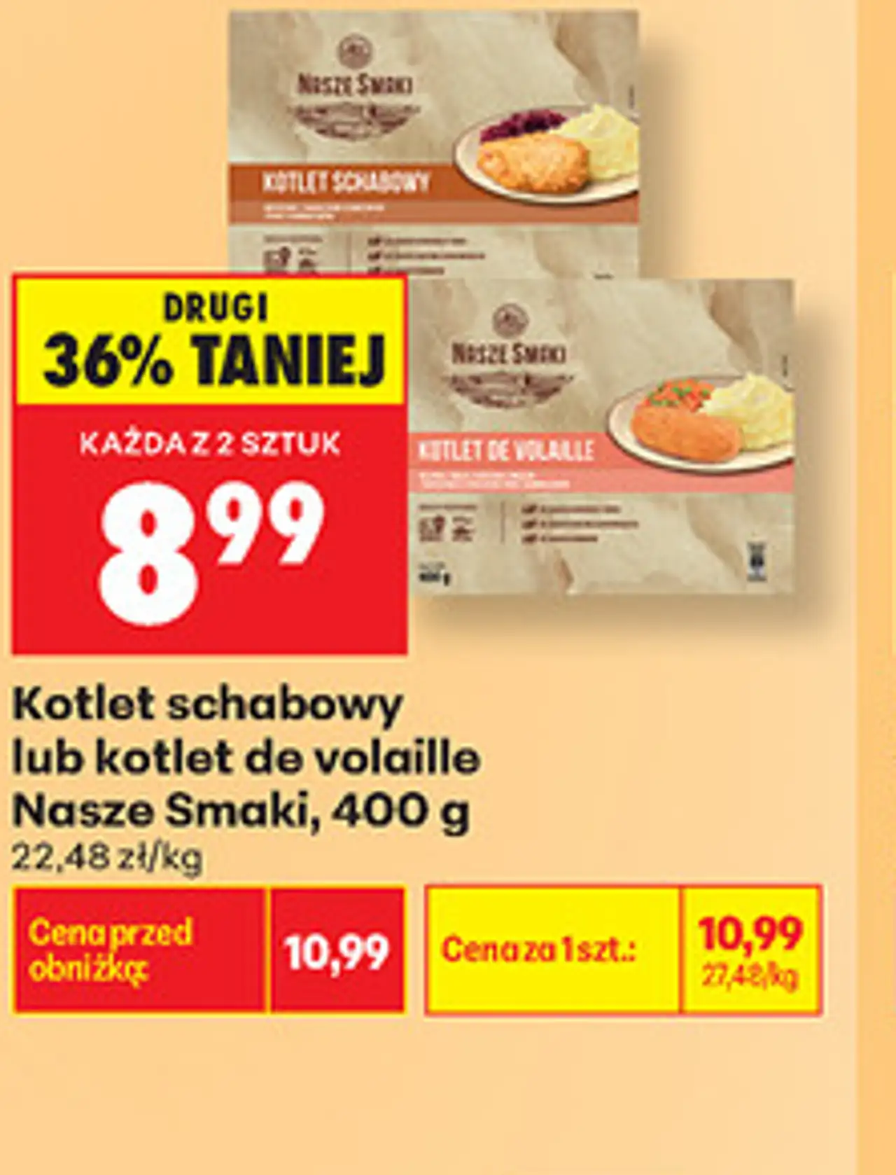 Kotlet schabowy lub kotlet de volaille Nasze Smaki, 400 g