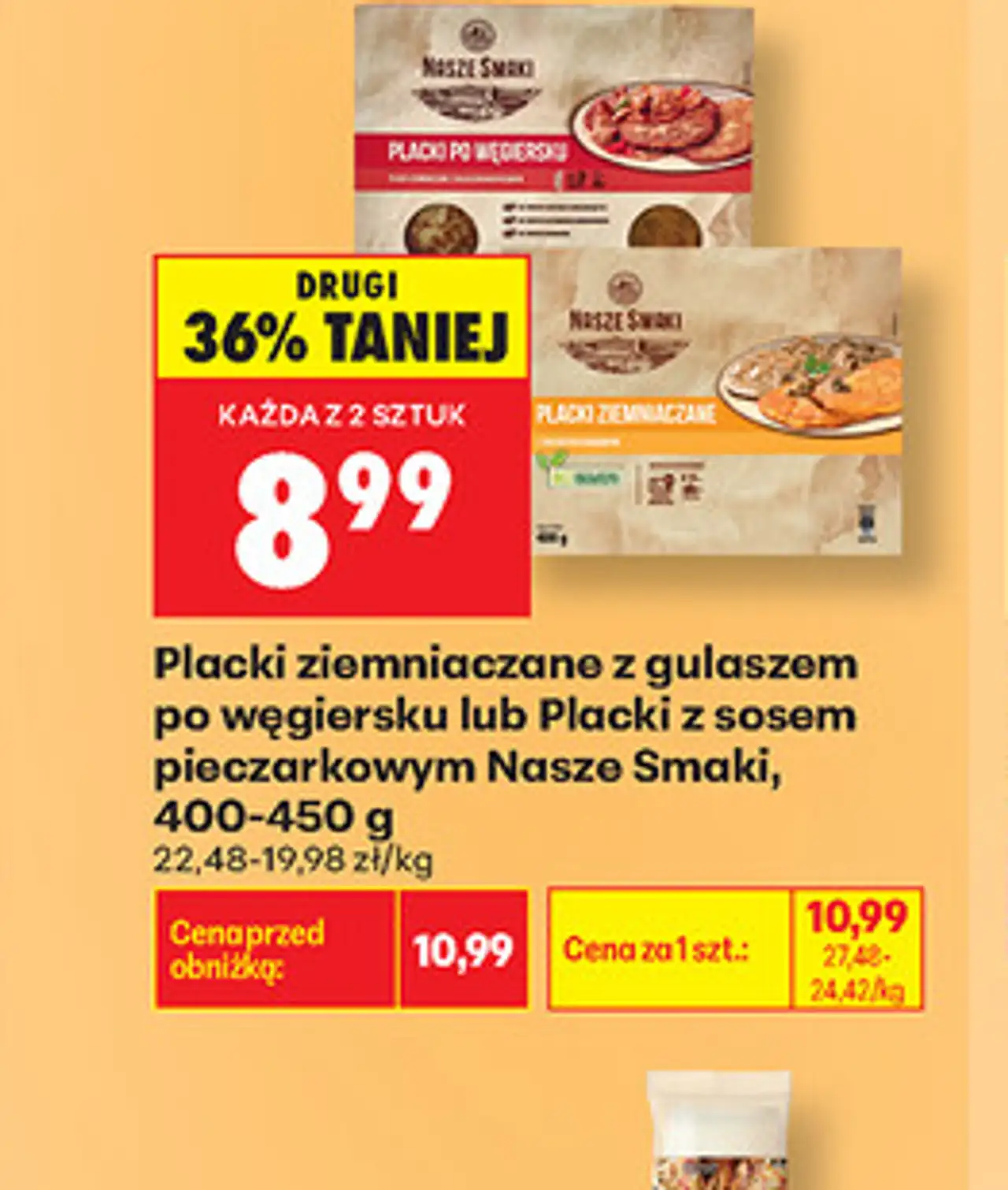 Placki ziemniaczane z gulaszem po węgiersku lub Placki z sosem pieczarkowym Nasze Smaki, 400-450 g