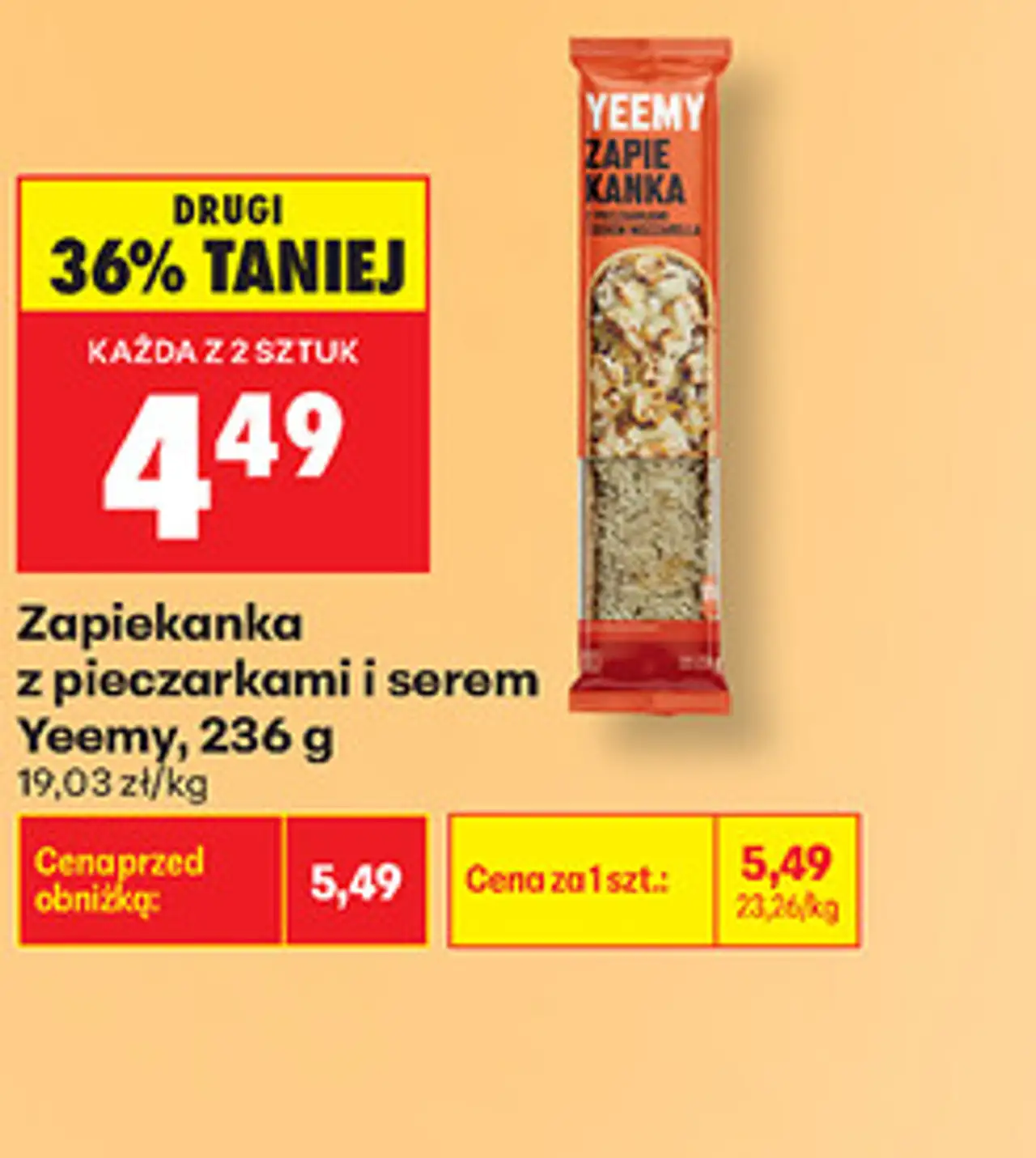 Zapiekanka z pieczarkami i serem Yeemy, 236 g